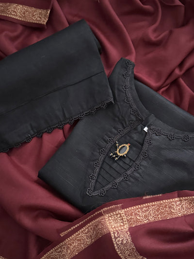 Black Khaddar Set