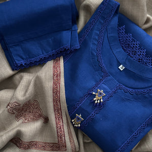 Blue Khaddar Set