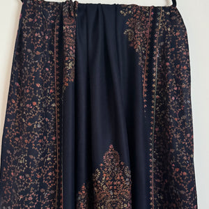 Embroidered Pashmina - Navy