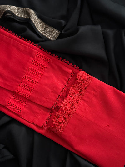 Red Khaddar Set