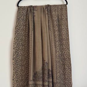 Embroidered Pashmina -Sand