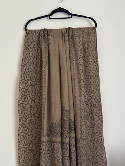 Embroidered Pashmina -Sand