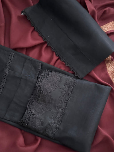 Black Khaddar Set