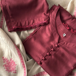 Maroon Linen Set