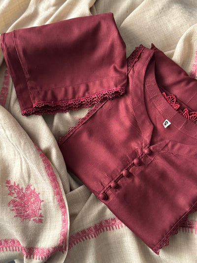 Maroon Linen Set